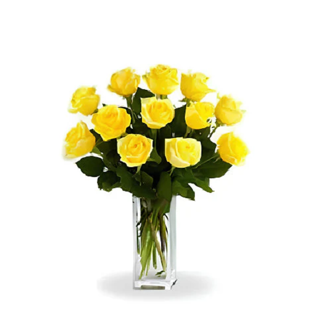 12 Long Stemmed Yellow Roses