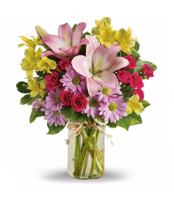 Shades of Spring in Mason Jar